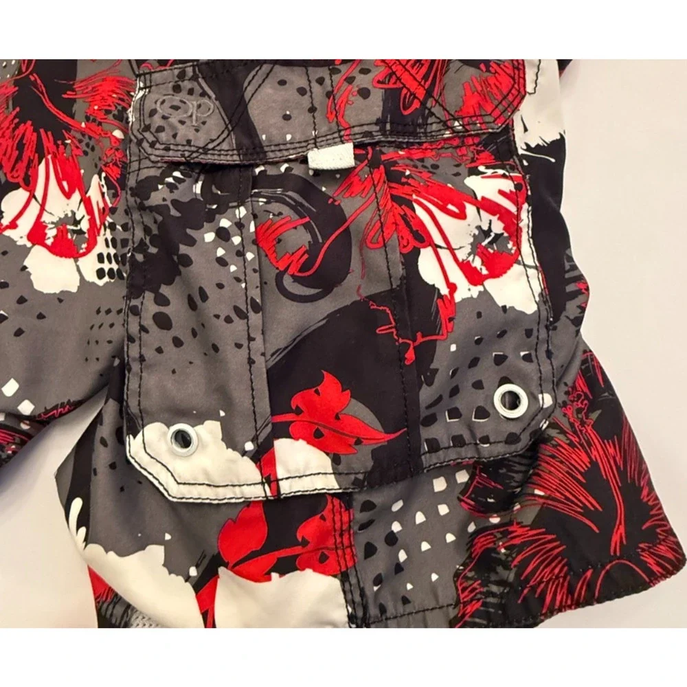 OP Ocean Pacific Mens XL Floral Cargo Board Shorts Swim Trunks Beach Pool Resort